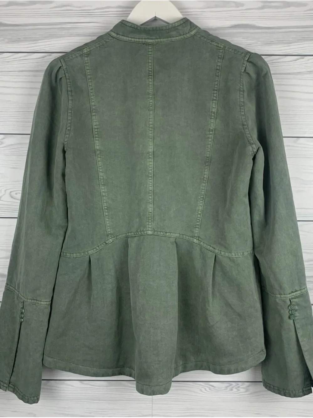 Hinge Nordstrom Womens Small Utility Jacket Button Up Pockets Green